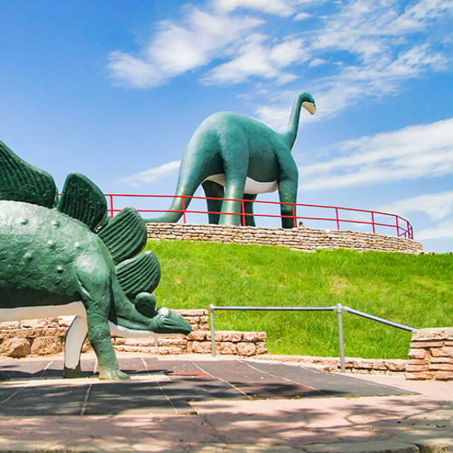 Sculptures at Dinosaur Park near Rapid City, South Dakota